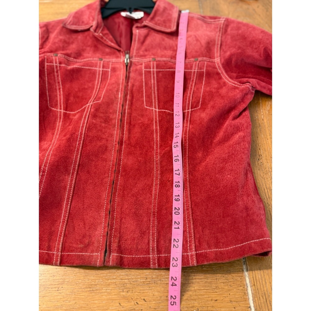 Coldwater Creek Rust Fall Suede Leather Jacket‎ Sz M City Office Career Business - Picture 9 of 9